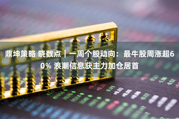 鼎坤策略 晓数点｜一周个股动向：最牛股周涨超60% 浪潮信息获主力加仓居首